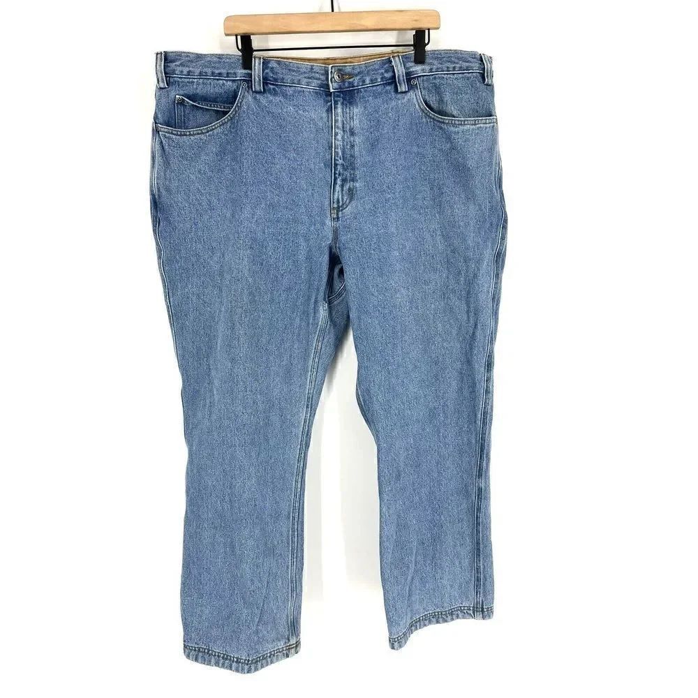 Duluth Trading Jeans Size 44x30 Mens Blue Ballroom Flex Straight Leg Medium Wash